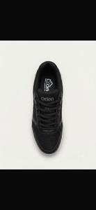 Orion sneaker black with white sole top view